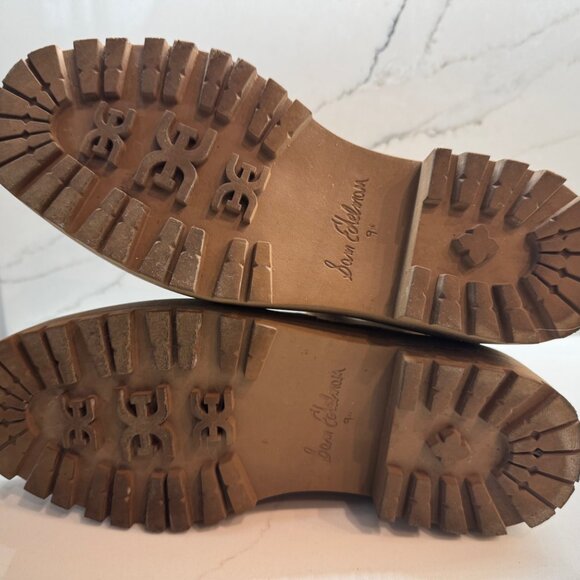 Sam Edelman Laguna Almond Taupe Leather Chelsea Moto Rounded Toe Pull On Boots - Picture 5 of 5